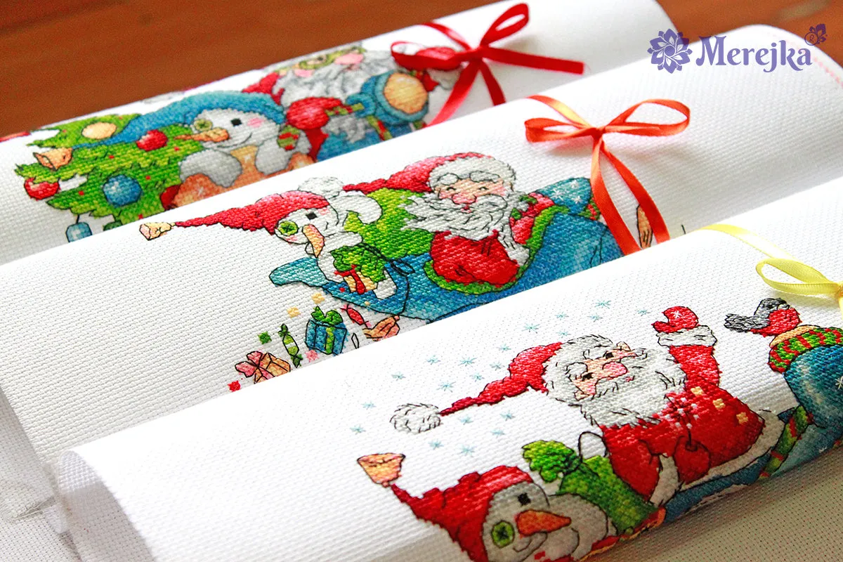 Merejka Christmas Racing borduurpakket kerst 20x15