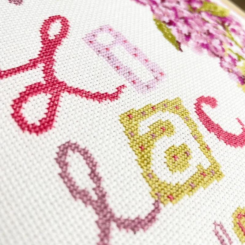 LiliPoints Lilac borduurpatroon 151x151 lila bloemen