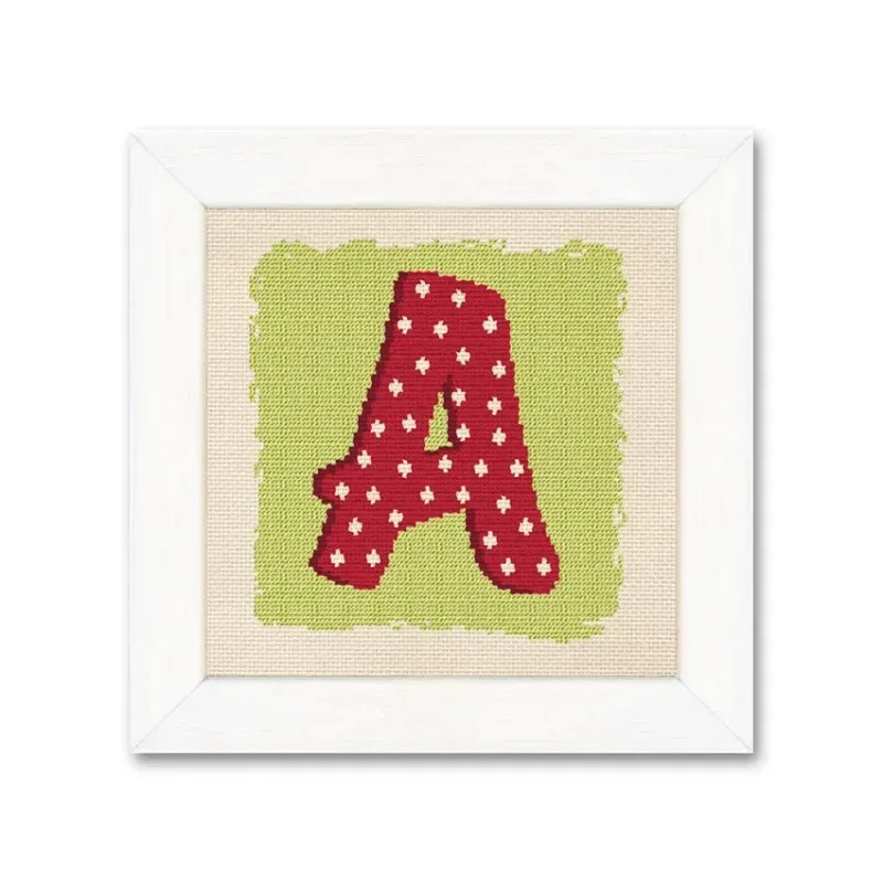 LiliPoints A borduurpatroon initiaal 84x90 rood