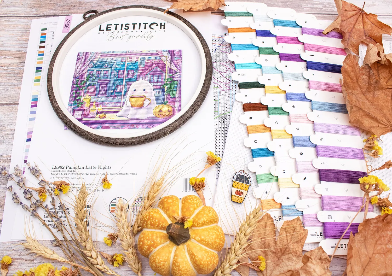 Leti Stitch L9962 Pumpkin Latte Nights borduurpakket herfst