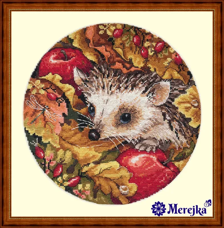 Merejka Apples borduurpakket Aida 16 ecru 22x22 cm