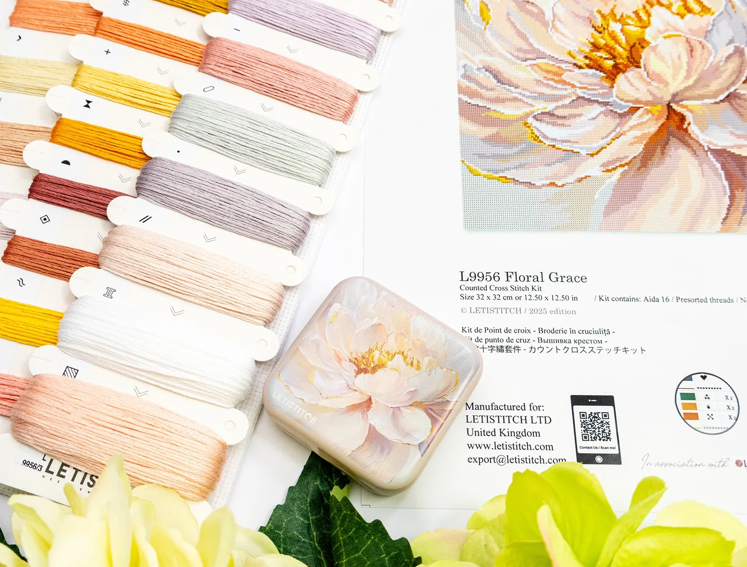 Leti Stitch Floral Grace 25633 naaldenblikje tin bloemen