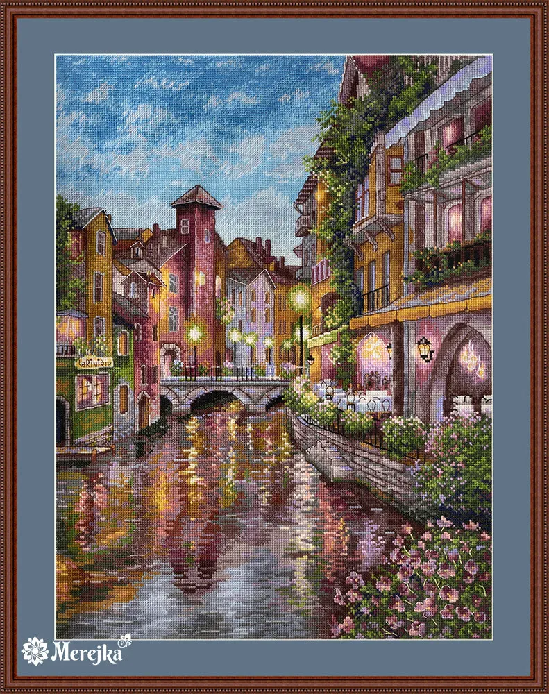Merejka La rivière borduurpakket 30x40 ecru