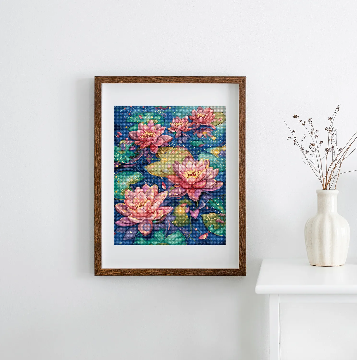 Leti Stitch L9910 Water Lily borduurpakket 23x29 cm Aida 16ct