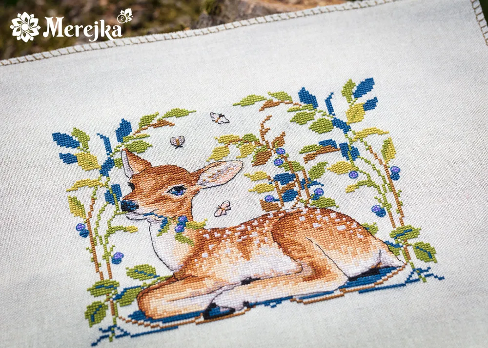 Merejka Little Fawn borduurpakket Rustico Aida 16