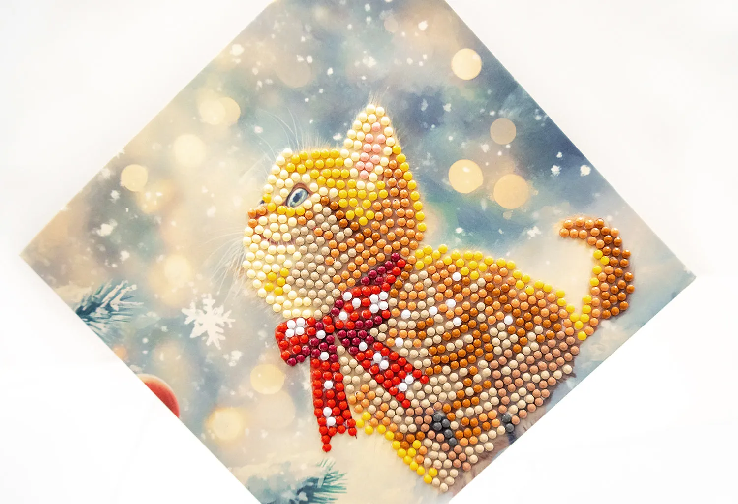 Leti Stitch Merry Meow diamond painting kaart 15x15 cm kat