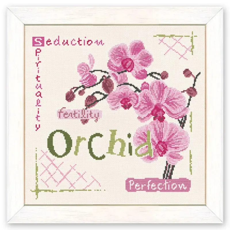 LiliPoints Orchid borduurpatroon 159x159 roze