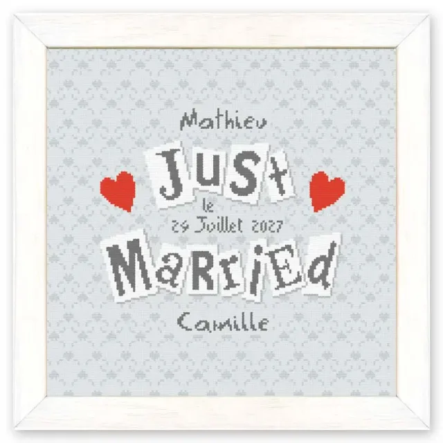 LiliPoints Just Married M018 borduurpatroon huwelijk