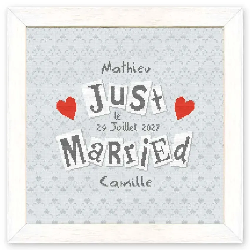 LiliPoints Just Married M018 borduurpatroon huwelijk