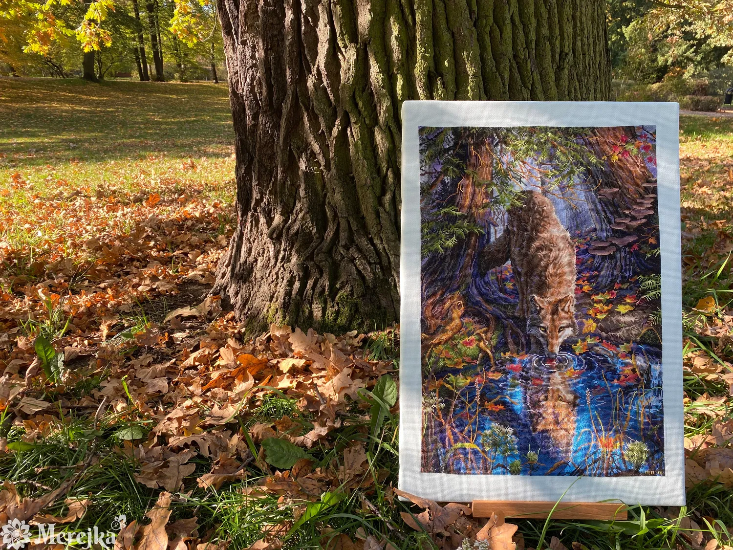 Merejka Wild Spirit borduurpakket 32,5x48 ijsblauw Aida