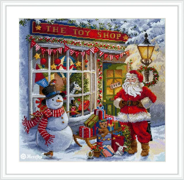 Merejka The Toy Shop borduurpakket 30x30 wit