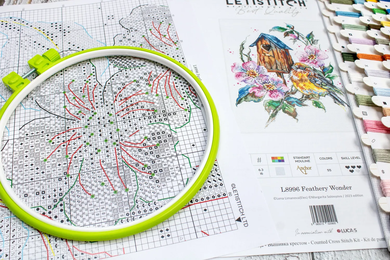 Leti Stitch L8996 Feathery Wonder borduurpakket 20x27