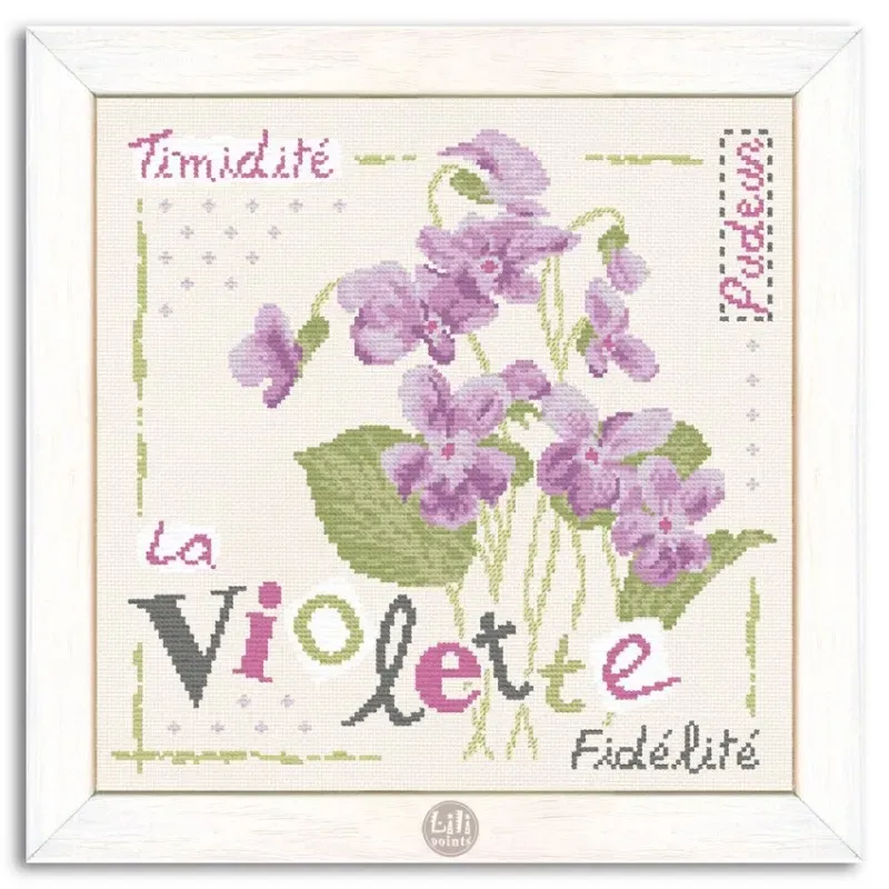 LiliPoints Violet borduurpatroon viooltjes bloem