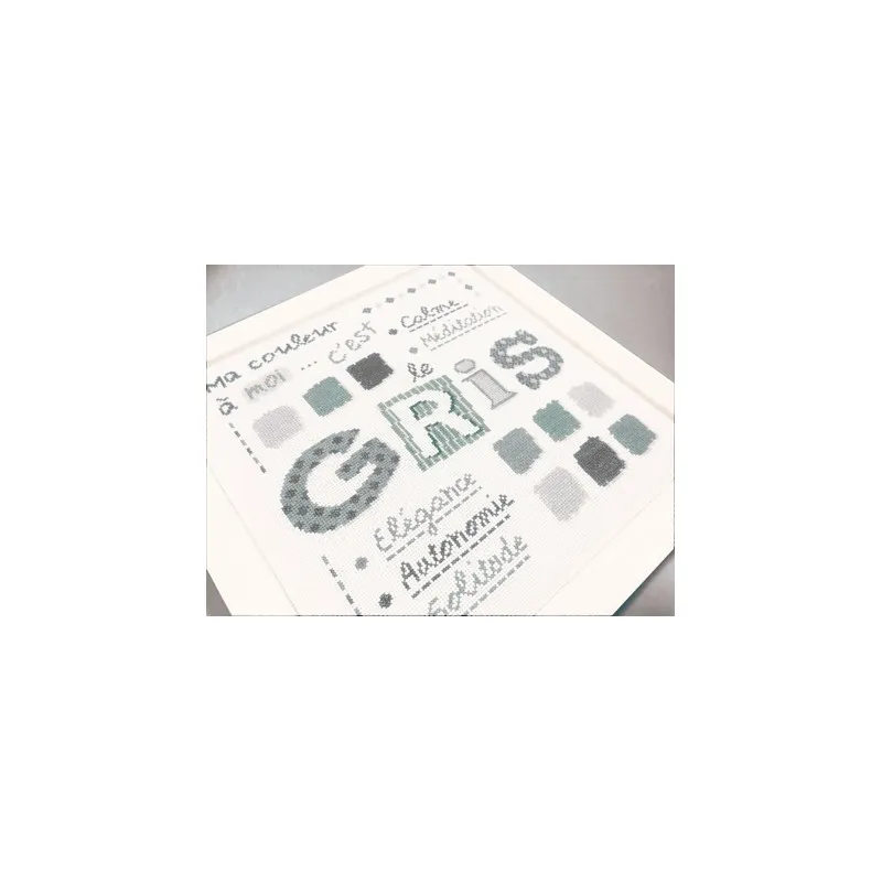 LiliPoints Grey borduurpatroon vierkant 141 steken grijs