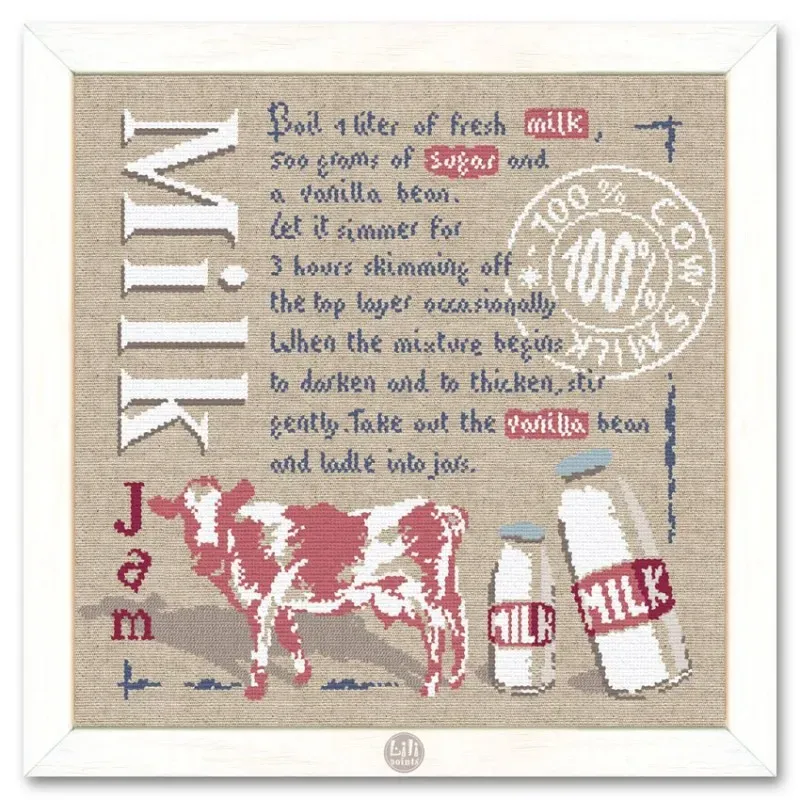 LiliPoints Milk Jam borduurpatroon patroon alleen beige