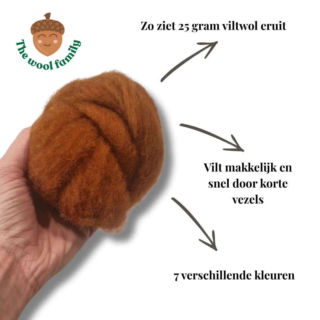 The Wool Family Corriedale Bosdieren wol set 7 x 25 gram