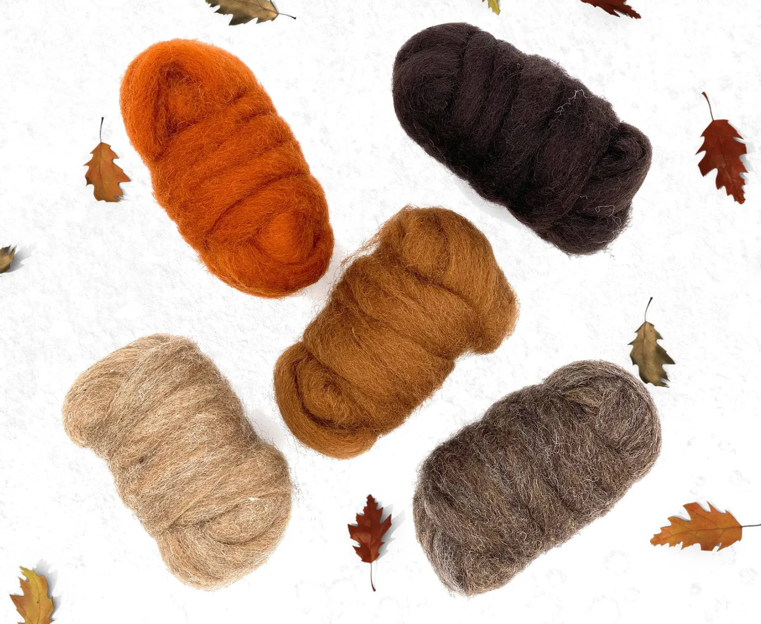 The Wool Family Corriedale wol herfst set 5 x 25g om te vilten