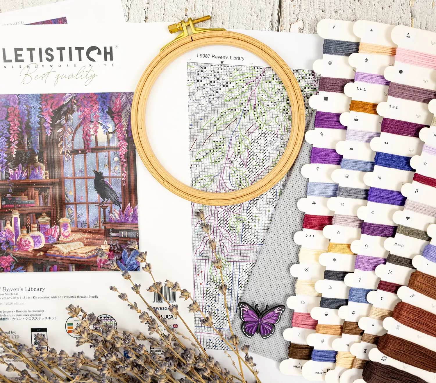 Leti Stitch L9987 Raven's Library borduurpakket fantasy