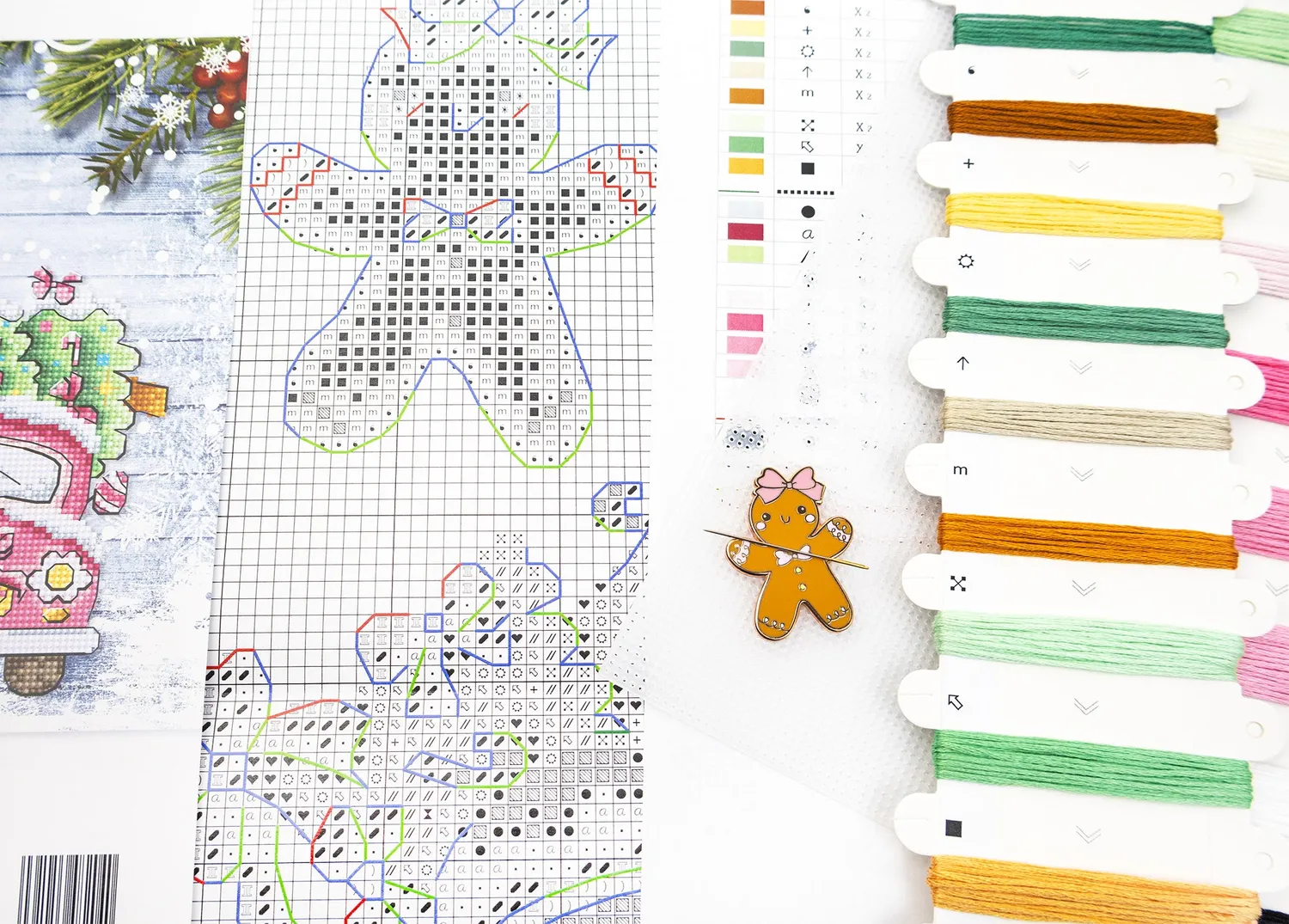Leti Stitch L9969 Sweetmas Ornaments borduurpakket 6 stuks plastic