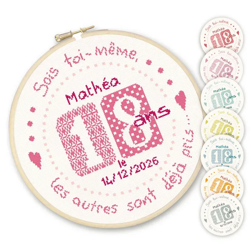 LiliPoints 18 borduurpatroon rond 130 steken 8 versies