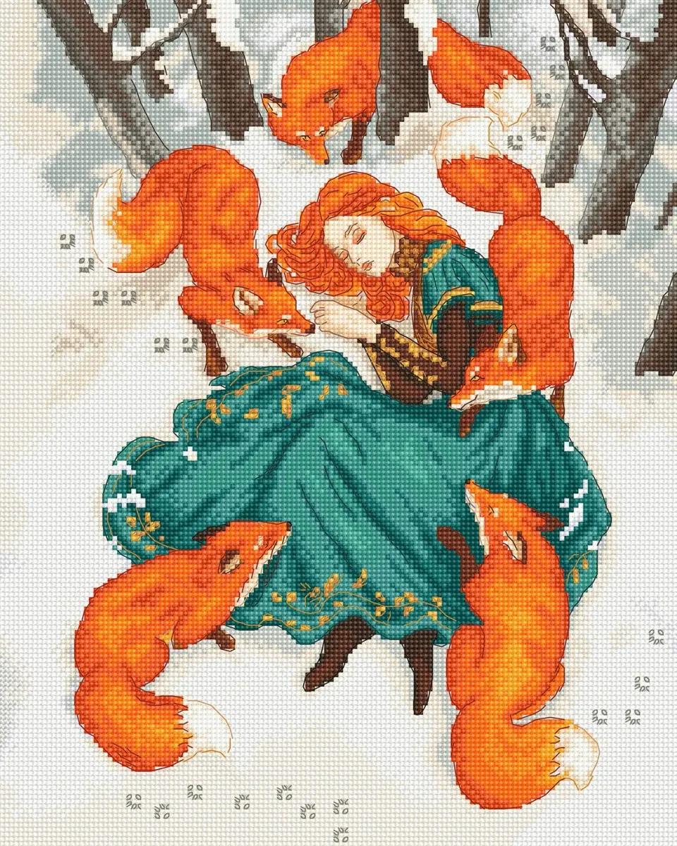 Leti Stitch LI 63-00 Flame borduurpakket 23x29 cm 55 kleuren