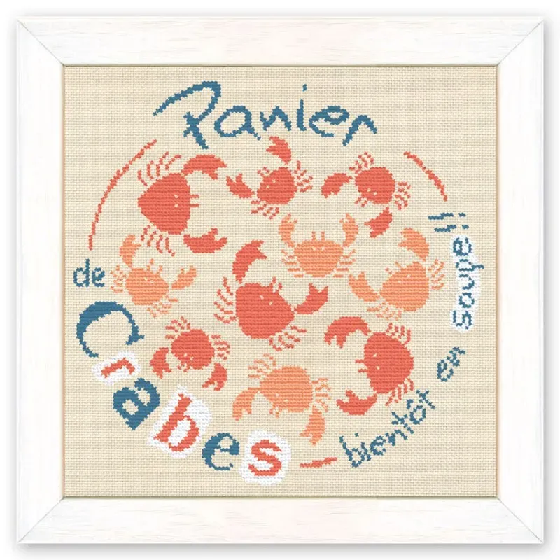 LiliPoints Crab bucket borduurpatroon kruissteek beige