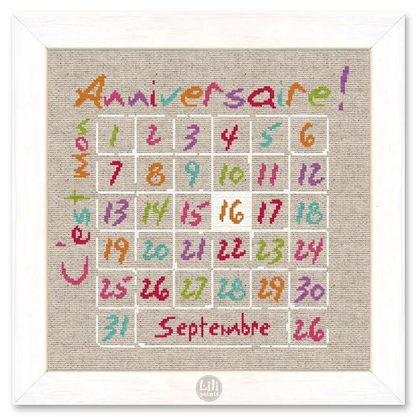 LiliPoints The Birthday Day borduurpatroon verjaardag alfabet