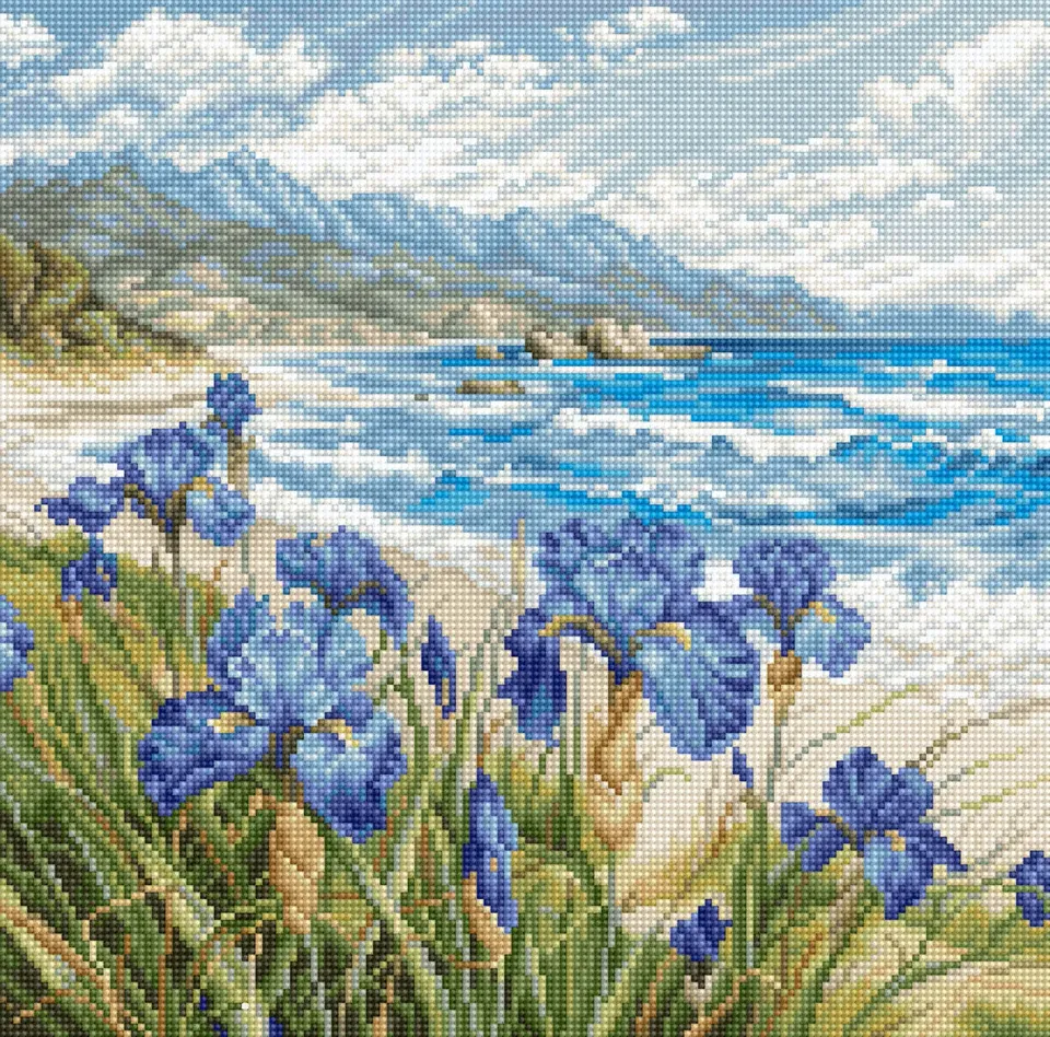 Leti Stitch L9934 Blue Harmony borduurpakket 24x24 cm