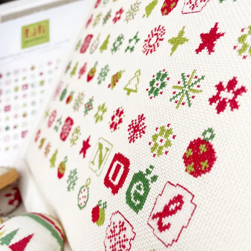 LiliPoints Merry Christmas sparks borduurpatroon kerst rood