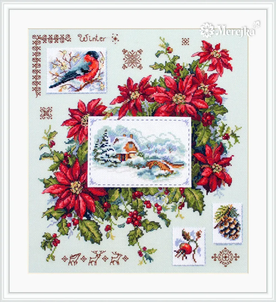 Merejka Winter Sampler borduurpakket Aida 16