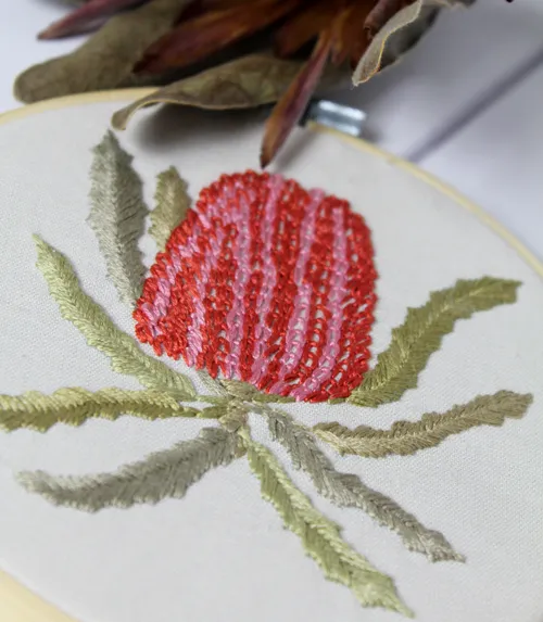 Helen Stubbings Botanical Banksia borduurkit linnen