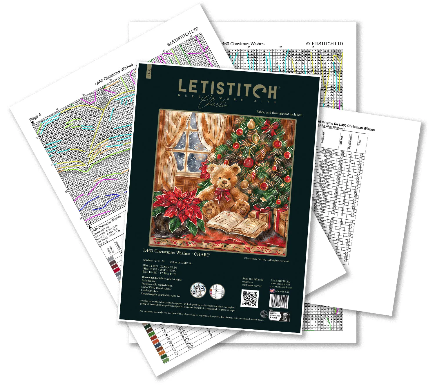 Leti Stitch Christmas Wishes telpatroon pdf kerst 127x126
