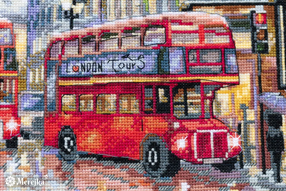 Merejka London borduurpakket Aida 16 ecru 30x40