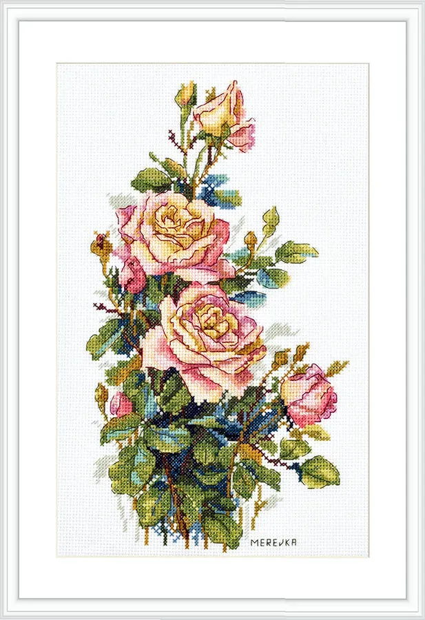 Merejka Yellow Roses borduurpakket 16x27,5 cm bloemen