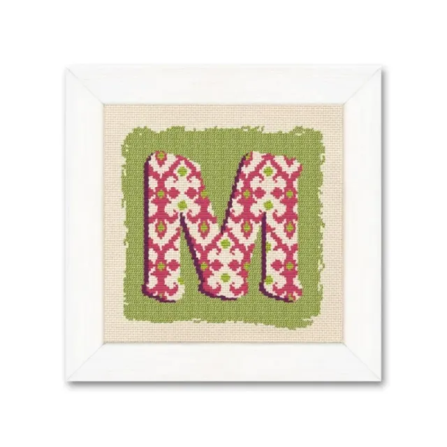LiliPoints M borduurpatroon letter monogram groen