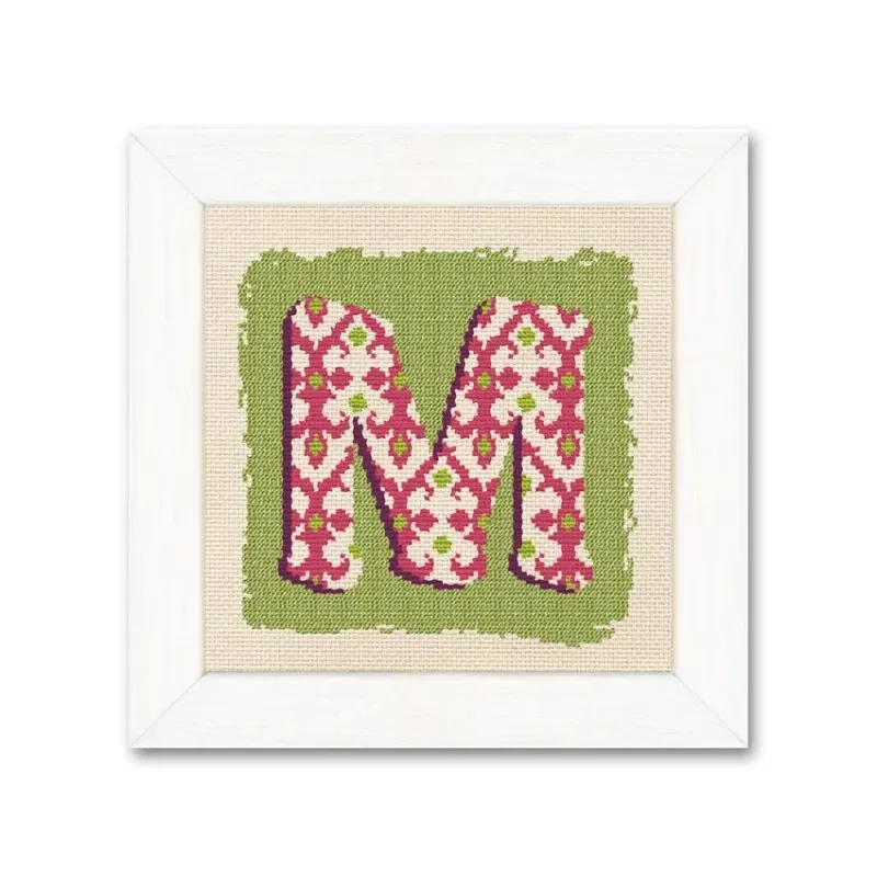 LiliPoints M borduurpatroon letter monogram groen