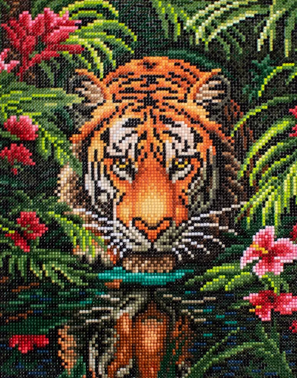 Dazzle Dots LT04 Tiger in the Jungle diamond painting 28x35,6 cm tijger