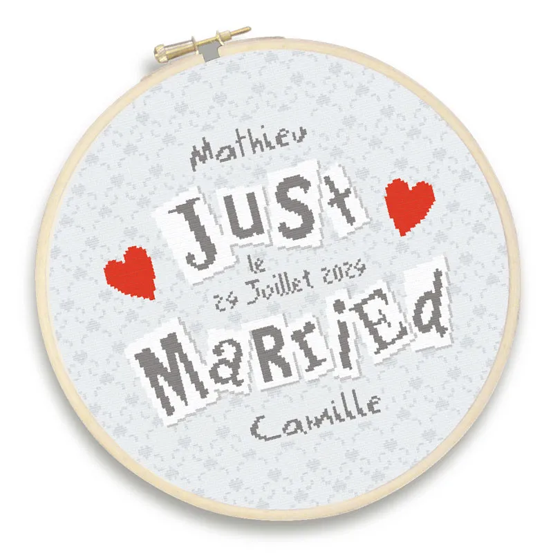 LiliPoints Just Married M018 borduurpatroon huwelijk