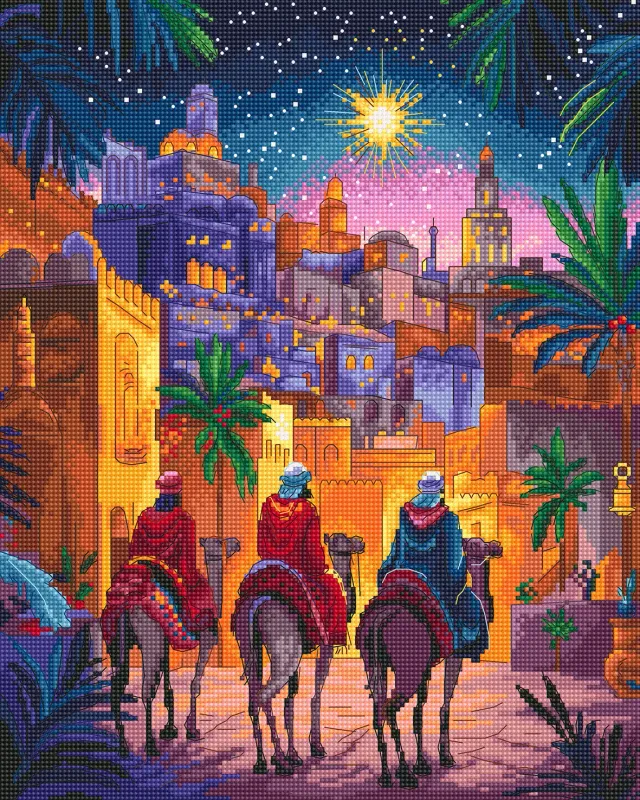Leti Stitch LI 62-00 Three Kings borduurpakket 23x29 cm Aida