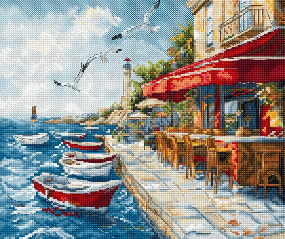 Leti Stitch L9986 Harbor Breeze borduurpakket zee