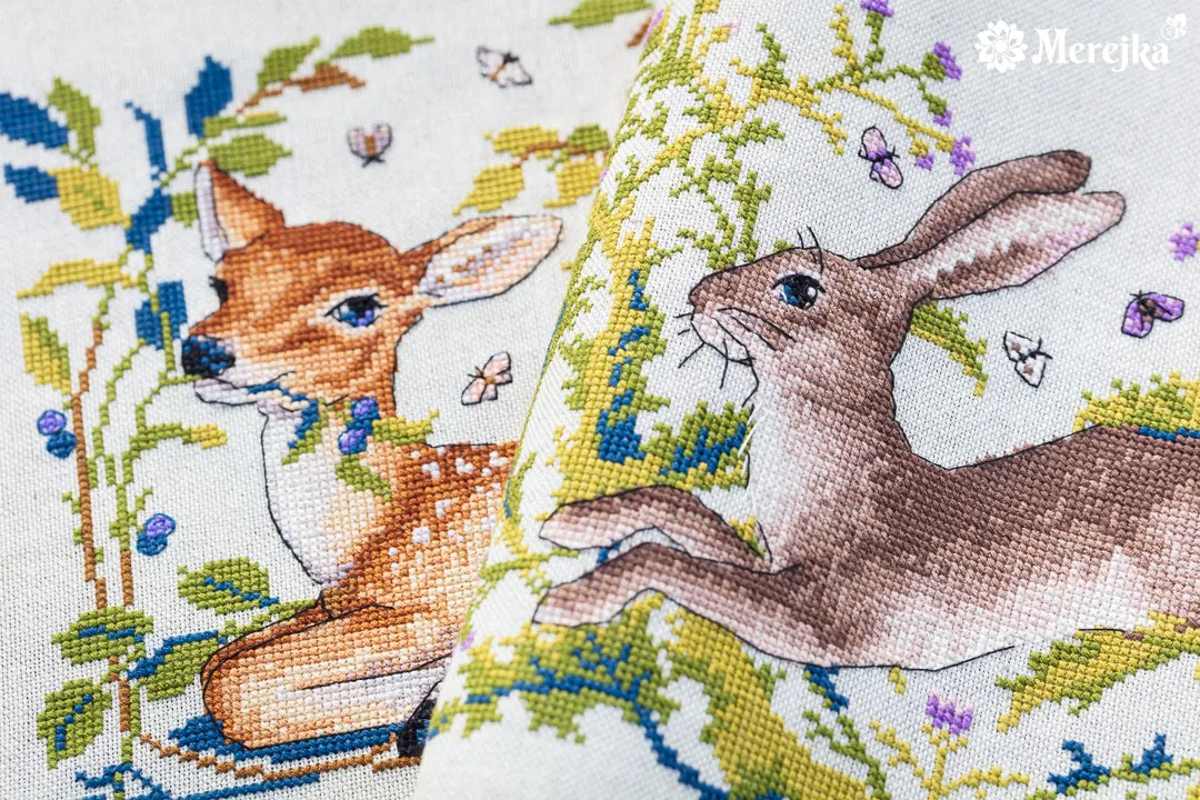 Merejka Little Fawn borduurpakket Rustico Aida 16