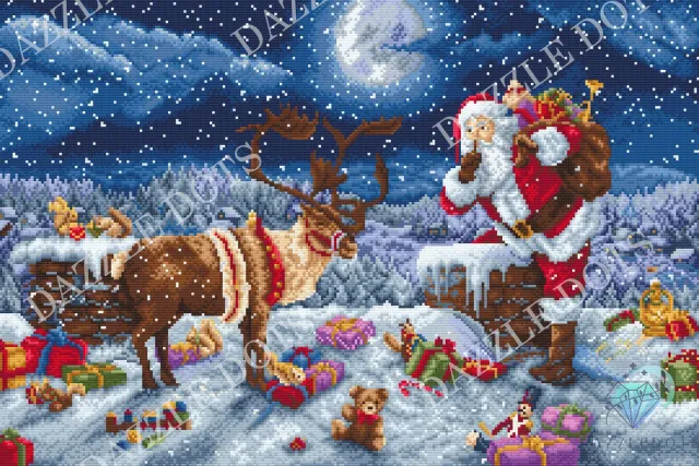 Leti Stitch Dazzle Dots LT19 Silent Night Gift painting 50x76