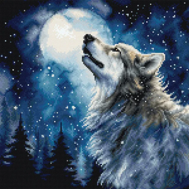 Leti Stitch L9923 borduurpakket Midnight Snowfall 24x24cm 50kl
