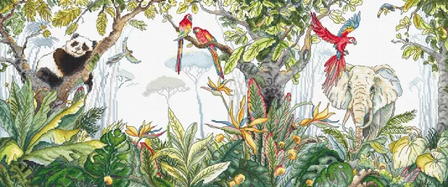 Letistitch L8071 Jungle Time kruissteek borduurpakket 58x24 cm