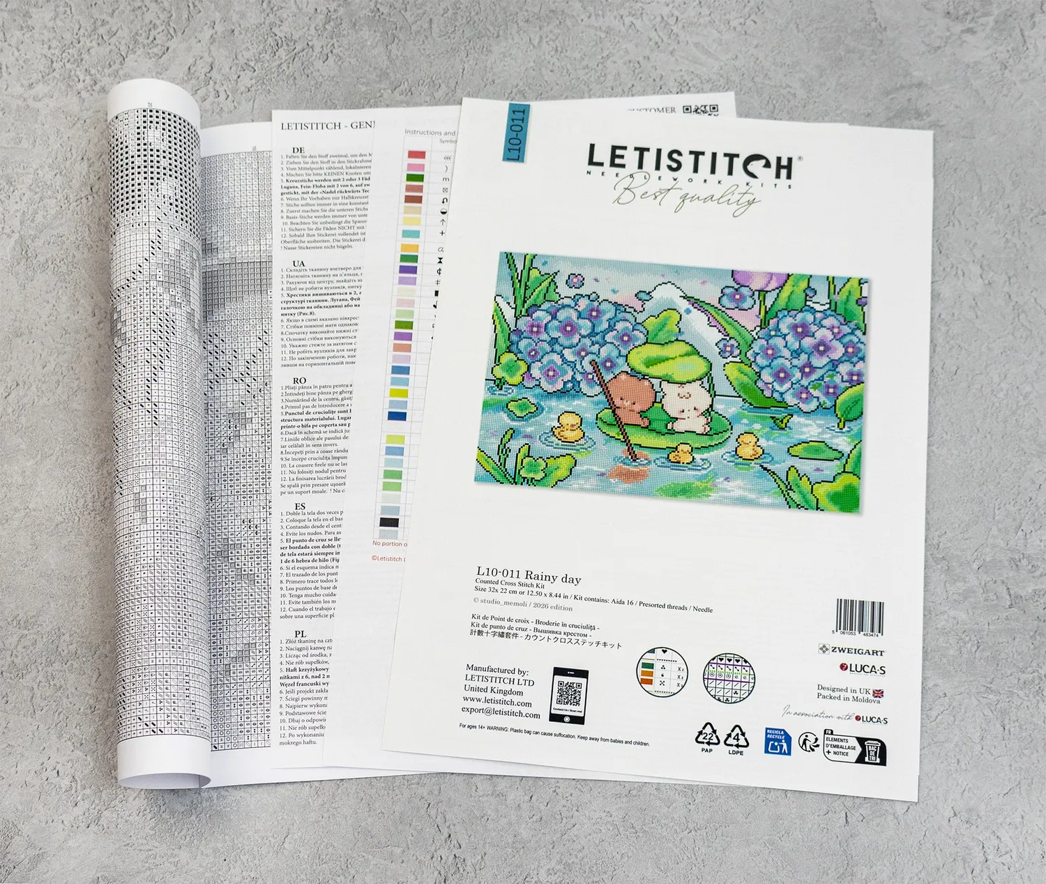 Leti Stitch L10-011 Rainy Day borduurpakket 32 cm