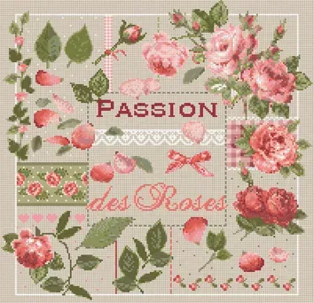 Madame la Fée La Passion des Roses 085 telpatroon 199x188