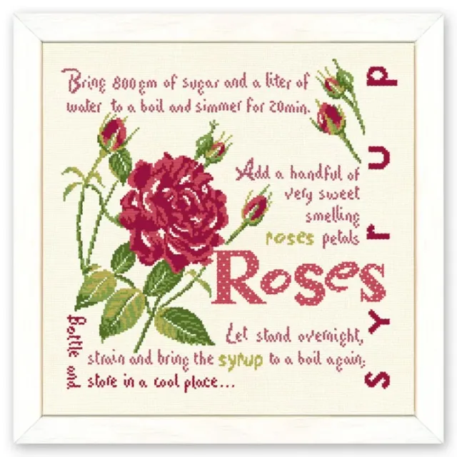 LiliPoints Rose Syrup 2 borduurpatroon rood-roze 180st