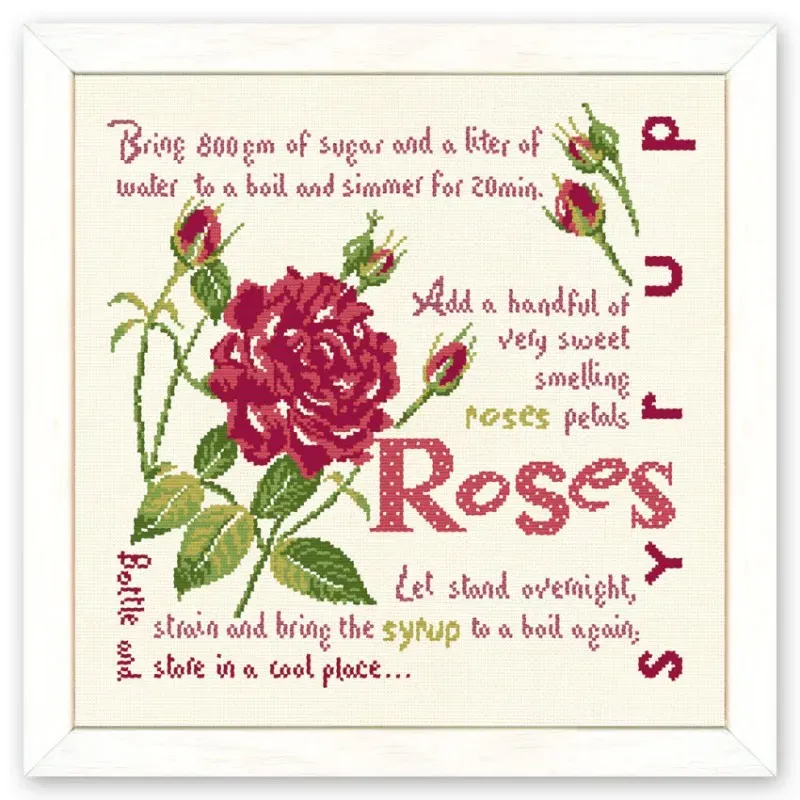 LiliPoints Rose Syrup 2 borduurpatroon rood-roze 180st