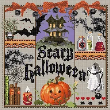 Madame la Fée Scary Halloween 095 borduurpakket 2 kits kruissteek