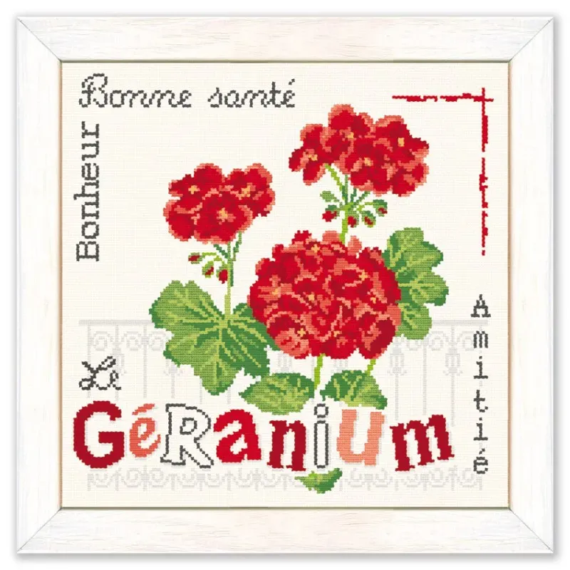 LiliPoints Le Géranium borduurpatroon bloem 150 steken